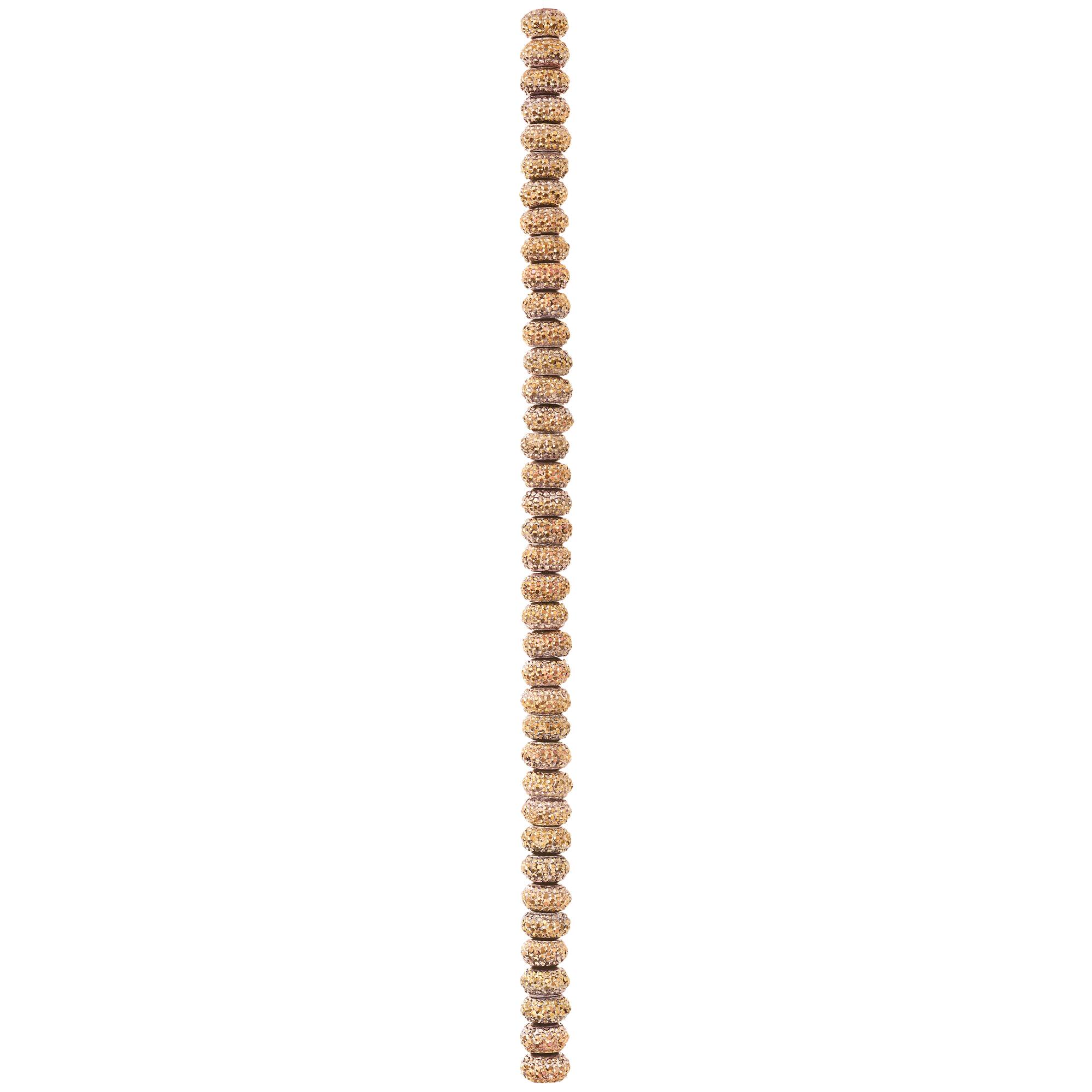 Amber Studded Metal & Resin Rondel Beads, 8mm by Bead Landing™